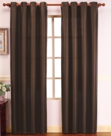 Simple yet stylish, these solid faux silk window panels make a lavish statement in any room. Distinctive hues, each with a subtle sheen, exude a decidedly luxe appeal, imparting a sense of refinement and sophistication. Polyester. Simple yet stylish, these solid faux silk window panels make a lavish statement in any room. Distinctive hues, each with a subtle sheen, exude a decidedly luxe appeal, imparting a sense of refinement and sophistication. Polyester.