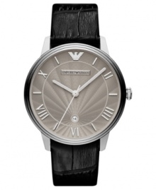 Finish off your look with this handsome watch design from Emporio Armani. Finish off your look with this handsome watch design from Emporio Armani.