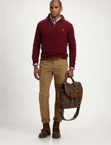 A luxe mockneck pullover is crafted from soft, suede-like cotton jersey for handsome comfort.Half-zip frontMockneckCottonMachine washImported A luxe mockneck pullover is crafted from soft, suede-like cotton jersey for handsome comfort.Half-zip frontMockneckCottonMachine washImported