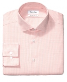 Wake up your work wardrobe with this citrus punch of this checked Calvin Klein dress shirt.