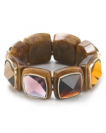 Indulge in mod style with this beautiful statement bracelet from MARC BY MARC JACOBS. It features bold multi colored glass stones combined with resin beads for '60's chic with an updated edge. Indulge in mod style with this beautiful statement bracelet from MARC BY MARC JACOBS. It features bold multi colored glass stones combined with resin beads for '60's chic with an updated edge.