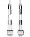 Dim the lights and turn up the glamor with Rivera candlesticks from Lighting by Design. Stacks of glistening crystal create a bold geometric look and retro feel to complement contemporary-chic dining tables and living room decor.