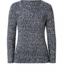 With a cool marled knit and timeless look, Rag & Bones navy pullover is a modern classic - Scoop neckline, long sleeves, ribbed trim - Slim fit - Wear with a tissue tee, coated skinnies and flats With a cool marled knit and timeless look, Rag & Bones navy pullover is a modern classic - Scoop neckline, long sleeves, ribbed trim - Slim fit - Wear with a tissue tee, coated skinnies and flats