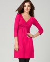 Cha Cha Vente gets all dressed up! A simple, chic knot-front jersey dress gives you tons of styling options all season long.