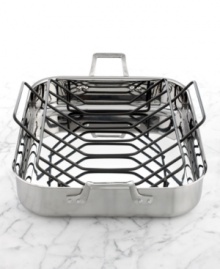 The professional's pick. Five layers of highly conductive metals, including a copper core, stainless steel interior and exterior and 2 layers of aluminum, heat and cool quickly & evenly to keep temperatures consistent across the entire roasting pan. A brilliant dishwasher-safe exterior lights up your space and creates a versatile cooking surface, where searing and deglazing are nearly effortless. Lifetime warranty. The professional's pick. Five layers of highly conductive metals, including a copper core, stainless steel interior and exterior and 2 layers of aluminum, heat and cool quickly & evenly to keep temperatures consistent across the entire roasting pan. A brilliant dishwasher-safe exterior lights up your space and creates a versatile cooking surface, where searing and deglazing are nearly effortless. Lifetime warranty.