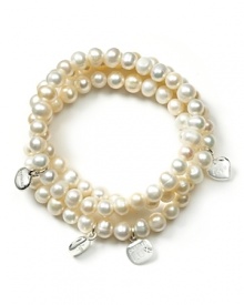 For the woman who likes to wear her heart on her sleeve, Carolee's pearl bracelet trio is a charming statement.