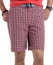 With a cool prepster vibe, these plaid shorts from Izod are ready to take your weekend by storm. With a cool prepster vibe, these plaid shorts from Izod are ready to take your weekend by storm.