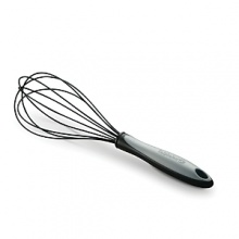 This silicone Calphalon whisk features extra-long, ergonomic handles that keep hands away from hot steam and a unique grip-anywhere handle that lets you decide where to hold it. This silicone Calphalon whisk features extra-long, ergonomic handles that keep hands away from hot steam and a unique grip-anywhere handle that lets you decide where to hold it.