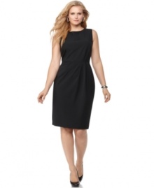 Looking for plus size fashion that offers a polished alternative to your usual office wear? This sleeveless sheath dress from Jones New York Collection opts for pleats below the defined waist, so you'll still look just as elegant as ever.