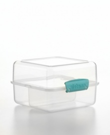 Keep a two-course lunch fresh and delicious until it's time to eat! This tiered lunch container features separate compartments where you can pack a sandwich and salad -- or any other lunchtime combination -- plus a seal-tight lid that locks in freshness for hours. Limited lifetime warranty. Keep a two-course lunch fresh and delicious until it's time to eat! This tiered lunch container features separate compartments where you can pack a sandwich and salad -- or any other lunchtime combination -- plus a seal-tight lid that locks in freshness for hours. Limited lifetime warranty.
