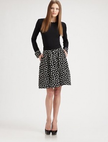 EXCLUSIVELY AT SAKS. Playful, signature punto dots decorate this silk, ultra-feminine silhouette.Grosgrain waistbandSoftly pleated skirtSide slash pocketsConcealed back zipAbout 22 longSilkDry cleanImported of Italian fabricModel shown is 5'9½ (176cm) wearing US size 4 EXCLUSIVELY AT SAKS. Playful, signature punto dots decorate this silk, ultra-feminine silhouette.Grosgrain waistbandSoftly pleated skirtSide slash pocketsConcealed back zipAbout 22 longSilkDry cleanImported of Italian fabricModel shown is 5'9½ (176cm) wearing US size 4