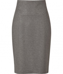 Sleekly sophisticated, Hugos grey viscose stretch skirt is a workwear must - Higher-waisted pencil cut is fitted and ultra-feminine - Decorative seams flatter and contour every curve - Banded waist and rear zip - Hits above the knee - Easily transitions from the office to after hours cocktails, dinners and events - Pair with a silk blouse and blazer or a cashmere pullover and leather jacket and style with platform pumps Sleekly sophisticated, Hugos grey viscose stretch skirt is a workwear must - Higher-waisted pencil cut is fitted and ultra-feminine - Decorative seams flatter and contour every curve - Banded waist and rear zip - Hits above the knee - Easily transitions from the office to after hours cocktails, dinners and events - Pair with a silk blouse and blazer or a cashmere pullover and leather jacket and style with platform pumps