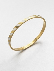 An enamel accented striped design with a inspiring message. Enamel12K goldplated zincDiameter, about 2.5Slip-on styleImported An enamel accented striped design with a inspiring message. Enamel12K goldplated zincDiameter, about 2.5Slip-on styleImported