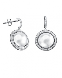 Give into classic glamour with this pair of sterling silver and cubic zirconia earrings from Crislu. The iridescence of an oversized freshwater pearl adds a dazzling point to a formal look.