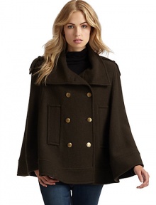 THE LOOKEpaulettes at shouldersFlap collarDual welt pocketsButton closureInverted back pleatTHE FITAbout 26 from shoulder to hemTHE MATERIALWoolFully linedCARE & ORIGINMachine washImportedModel shown is 5'10 (177cm) wearing US size Small. THE LOOKEpaulettes at shouldersFlap collarDual welt pocketsButton closureInverted back pleatTHE FITAbout 26 from shoulder to hemTHE MATERIALWoolFully linedCARE & ORIGINMachine washImportedModel shown is 5'10 (177cm) wearing US size Small.
