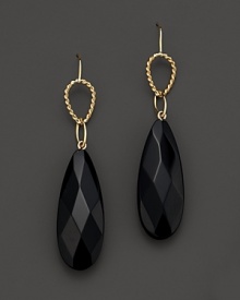 Faceted onyx adds rich texture to 14K yellow gold. By Nancy B.