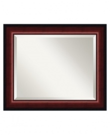 Framed in rich burgundy-hued wood, the Cambridge Mahogany wall mirror is an extraordinary reflection of thoughtful, sophisticated decor. Handsome yet understated, it makes your foyer or living room appear positively grand. Framed in rich burgundy-hued wood, the Cambridge Mahogany wall mirror is an extraordinary reflection of thoughtful, sophisticated decor. Handsome yet understated, it makes your foyer or living room appear positively grand.