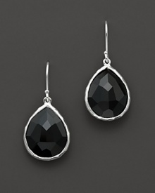 From the Silver collection, small teardrop earrings with faceted black onyx. Designed by Ippolita. From the Silver collection, small teardrop earrings with faceted black onyx. Designed by Ippolita.