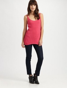 An update on the casual tank, ribbed allover with a crossover, cut-out back.Spaghetti strapsScoopneckCrossover backAbout 31 from shoulder to hemCottonHand washImportedModel shown is 5'9½ (176cm) wearing US size Small. An update on the casual tank, ribbed allover with a crossover, cut-out back.Spaghetti strapsScoopneckCrossover backAbout 31 from shoulder to hemCottonHand washImportedModel shown is 5'9½ (176cm) wearing US size Small.