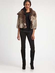 Destined to turn heads, a cropped rabbit-fur jacket with a kaleidoscope of neutral hues.Oversized collarThree-quarter sleevesHook-and-eye closureAbout 19 from shoulder to hemFully linedDyed rabbit furDry clean by fur specialistImportedFur origin: China Model shown is 5'10 (177cm) wearing US size Small/Medium. Destined to turn heads, a cropped rabbit-fur jacket with a kaleidoscope of neutral hues.Oversized collarThree-quarter sleevesHook-and-eye closureAbout 19 from shoulder to hemFully linedDyed rabbit furDry clean by fur specialistImportedFur origin: China Model shown is 5'10 (177cm) wearing US size Small/Medium.
