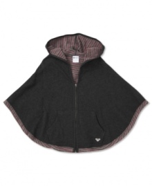 Get in touch with your inner cool boho in this classically styled and always fashionable solid poncho by Roxy with interior native pattern lining. Makes a great gift. Get in touch with your inner cool boho in this classically styled and always fashionable solid poncho by Roxy with interior native pattern lining. Makes a great gift.