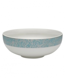 With a fresh, feminine feel and exceptional durability, the Lucille Teal serving bowl delivers lasting style to every day and occasion. A fanciful pattern inspired by 1950's lace trims creamy, contemporary porcelain from Denby. With a fresh, feminine feel and exceptional durability, the Lucille Teal serving bowl delivers lasting style to every day and occasion. A fanciful pattern inspired by 1950's lace trims creamy, contemporary porcelain from Denby.