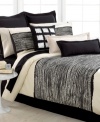 Striking in black with artful, corded flange detail, the Echo Brushstroke European sham adds modern sophistication to any bedroom décor.