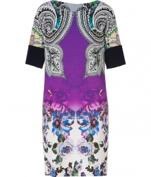 Kaleidoscopic paisley and floral prints cover this chic shift from Etro - Round neckline, elbow-length sleeves, side slit pockets - Straight tailored silhouette - Wear with high heel booties and a clutch for evening elegance Kaleidoscopic paisley and floral prints cover this chic shift from Etro - Round neckline, elbow-length sleeves, side slit pockets - Straight tailored silhouette - Wear with high heel booties and a clutch for evening elegance