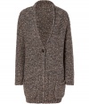 Cozy and exquisitely chic, Brunello Cucinellis modern knit cashmere-blend cardigan guarantees a luxurious finish to casual daytime looks - Rolled V-neckline, long sleeves, button closure, patch pockets, ribbed trim - Long silhouette, classic straight fit - Wear with bright white shirts and trend-favorite leather leggings