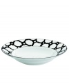 Designer kate spade takes basic black and white in a bold new direction with St. Kitts Exeter Road dinnerware. The dishes have a chainlink pattern that crisscrosses this bone china bowl for striking everyday style.
