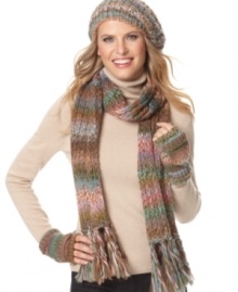 Warm your cold fingers with the colors of the rainbow. Knit mittens by Cejon convert to fingerless gloves for flexibility. Warm your cold fingers with the colors of the rainbow. Knit mittens by Cejon convert to fingerless gloves for flexibility.