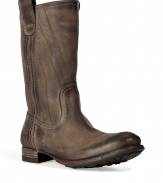 Stylish boot made ​.​.of fine flint-colored washed leather - From the Belgian fashion label n.d.c. - Casual and crazy cool - Calf-high, with a round toe and sturdy sole - Top craftsmanship - Warm shearling lining - A classic youll wear forever - Great with all washes of jeans, khakis, corduroys