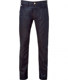 These Marc Jacobs dark wash jeans feature the classic five-pocket look with modern styling - Five-pocket silhouette, dark wash, slim fit - Pair with a plaid button down, a blazer, and trainers for casual-cool