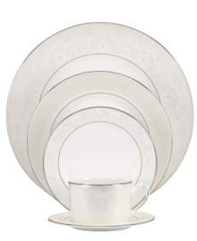 Laced with vintage elegance, the Chapel Hill place setting combines modern silhouettes with prim doily patterns and platinum accents. Fine bone china from kate spade new york ensures a head-turning table setting for dinner parties, holidays and more. Laced with vintage elegance, the Chapel Hill place setting combines modern silhouettes with prim doily patterns and platinum accents. Fine bone china from kate spade new york ensures a head-turning table setting for dinner parties, holidays and more.