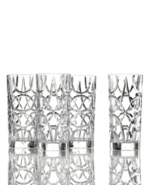 A cut above, Royalton highball glasses elevate dinner tables and cocktail parties with an extravagant twirling pattern in Lauren Ralph Lauren crystal. A cut above, Royalton highball glasses elevate dinner tables and cocktail parties with an extravagant twirling pattern in Lauren Ralph Lauren crystal.