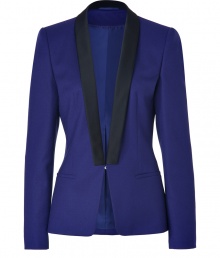 A cool modern take on the menswear trend, Hugos shawl lapel blazer lends a sleek, streamlined polish to any outfit - Black satin shawl lapel, long sleeves, front hook closure, front slit pockets - Tailored fit - Wear with everything from jeans and tees to tailored sheath dresses and heels A cool modern take on the menswear trend, Hugos shawl lapel blazer lends a sleek, streamlined polish to any outfit - Black satin shawl lapel, long sleeves, front hook closure, front slit pockets - Tailored fit - Wear with everything from jeans and tees to tailored sheath dresses and heels