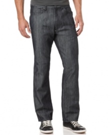 Get that dark and brooding look you like with these five-pocket jeans from Sean John. Get that dark and brooding look you like with these five-pocket jeans from Sean John.
