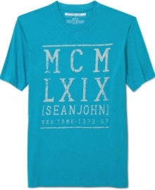 Bring it back... way back. This roman numeral graphic tee from Sean John is truly a classic.