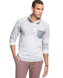 Move past your typical preppy polos and on to this modern double layer version from Bar III.