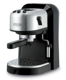 Discover the art of creating espresso for your guests with De'Longhi's espresso machine. 15-bars of pump pressure and dual action filters steep texture and flavor while the cup warmer keeps the temperature right for great success every time. Adjustable frother and 35-oz. water tank. One-year limited warranty. Model EC270. Discover the art of creating espresso for your guests with De'Longhi's espresso machine. 15-bars of pump pressure and dual action filters steep texture and flavor while the cup warmer keeps the temperature right for great success every time. Adjustable frother and 35-oz. water tank. One-year limited warranty. Model EC270.
