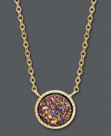 Spice up your look with this confetti-inspired design. Flecks of brilliant color combine in this multicolored druzy pendant. Set in 14k gold. Approximate length: 18 chain. Approximate drop: 1/2 inch. Spice up your look with this confetti-inspired design. Flecks of brilliant color combine in this multicolored druzy pendant. Set in 14k gold. Approximate length: 18 chain. Approximate drop: 1/2 inch.