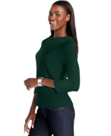 Made from cushy, lightweight fabric, Debbie Morgan's pretty pullover is soft to the touch and really versatile.