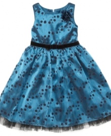 She'll have pin-pointed party-time style with this fun, sparkly polka-dot dress from Sweet Heart Rose. She'll have pin-pointed party-time style with this fun, sparkly polka-dot dress from Sweet Heart Rose.