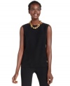 Nine West's chic top makes an ideal layering partner for your favorite suits -- it works with almost every silhouette.