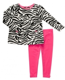 She'll be jungle jolly in this fun zebra print microfleece top with matching solid leggings by Carter's. She'll be jungle jolly in this fun zebra print microfleece top with matching solid leggings by Carter's.