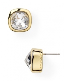 Combining a neutral color palette with faceted sparkle, this pair of crystal stud earrings from T Tahari will lend every look instant glamor.