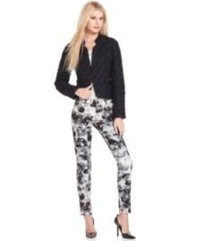 Rock the floral-print denim trend in this version from Sanctuary. Add sky-high heels for glam!