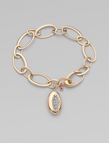 From the Capri Plus Collection. The dazzle of diamonds in a shapely charm joins the warm glow of 18k rose gold in this elegant oval link design.Diamonds, .40 tcw 18k rose gold Length, about 7 Charm length, about 1 Lobster clasp Made in Italy