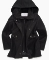 She'll keep cozy in classic style with this charming hooded wool coat from Jessica Simpson.