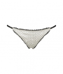 Turn up the heat with this flirty polka dot thong from Chantal Thomass - Lace trim, all-over polka dot print, slim yet comfortable fit - Perfect under any outfit or paired with a matching bra for styling lounging Turn up the heat with this flirty polka dot thong from Chantal Thomass - Lace trim, all-over polka dot print, slim yet comfortable fit - Perfect under any outfit or paired with a matching bra for styling lounging